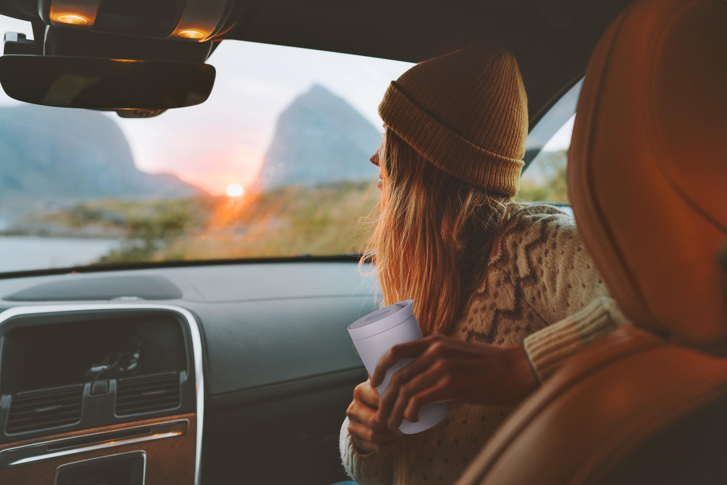 VINSUN Tazza Termica da Caffè e Tè 350ml - A Prova di Perdite, Doppia Parete, Acciaio Inox, Bevande Calde e Fredde - Tazza da Caffè per Auto, Scuola, Viaggio