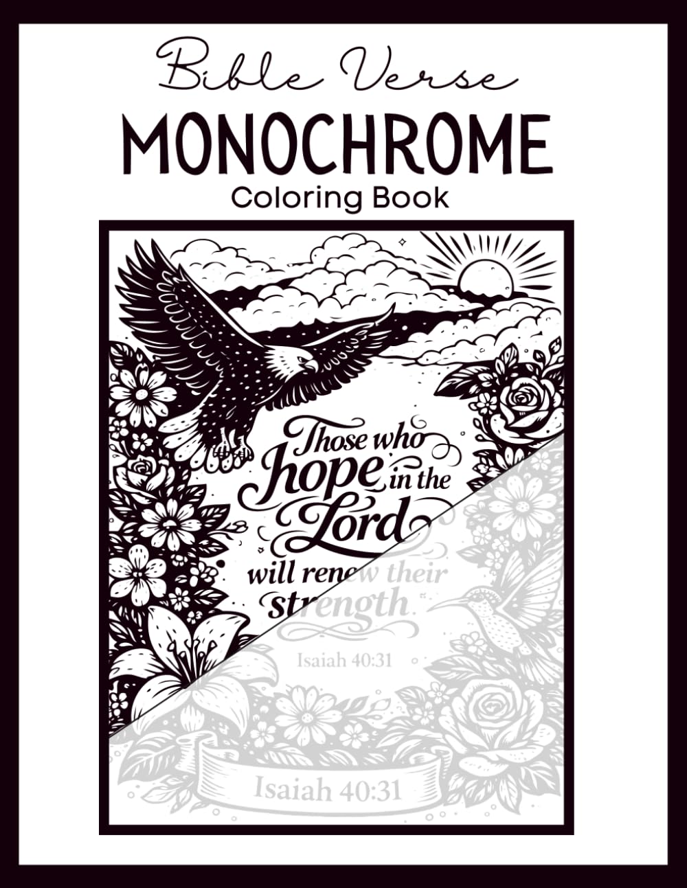 Bible Verse Monochrome Coloring Book: Single Color Bible verse coloring pages