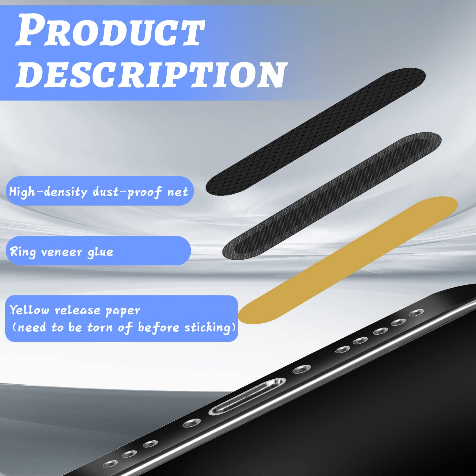 44 Pack Mesh Anti Dust Proof Adhesive Net Sticker Compatible With IPhone 16 15 14 13 12 Pro, With 10 Pcs Silicone Anti Dust Plugs Caps, Speaker Dustproof Cover With Dust Pluggy