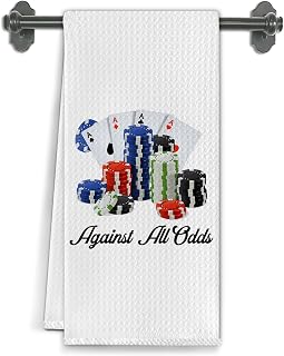 Poker Cards Kitchen Towels,Gifts for Poker Players Poker Themed Dish Tea Towels for Kitchen Decor, Funny Playing Card Decorative Hand Towels for Bathroom, 16x24 Inch