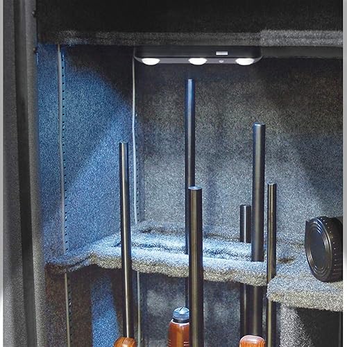 Miniatura 7 de MIND&ACTION Luces seguras para armas, luz LED activada por movimiento para gabinete seguro de armas, lente LED giratoria ultra brillante para