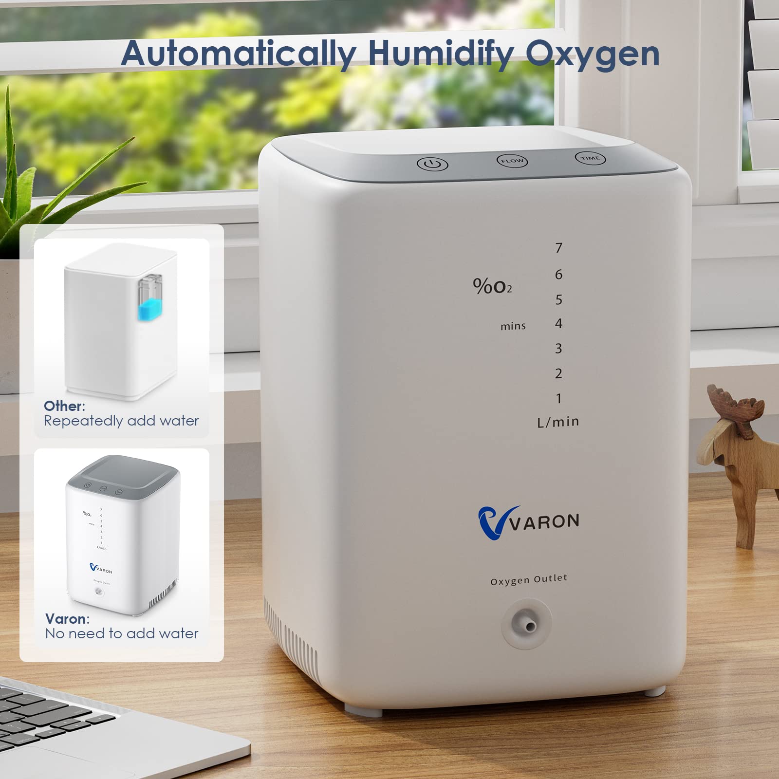 Dispositivo de oxígeno para el hogar 1-7 l/min Concentrador de oxígeno continuo ajustable para el hogar 30%-90% Generador de oxígeno para el hogar