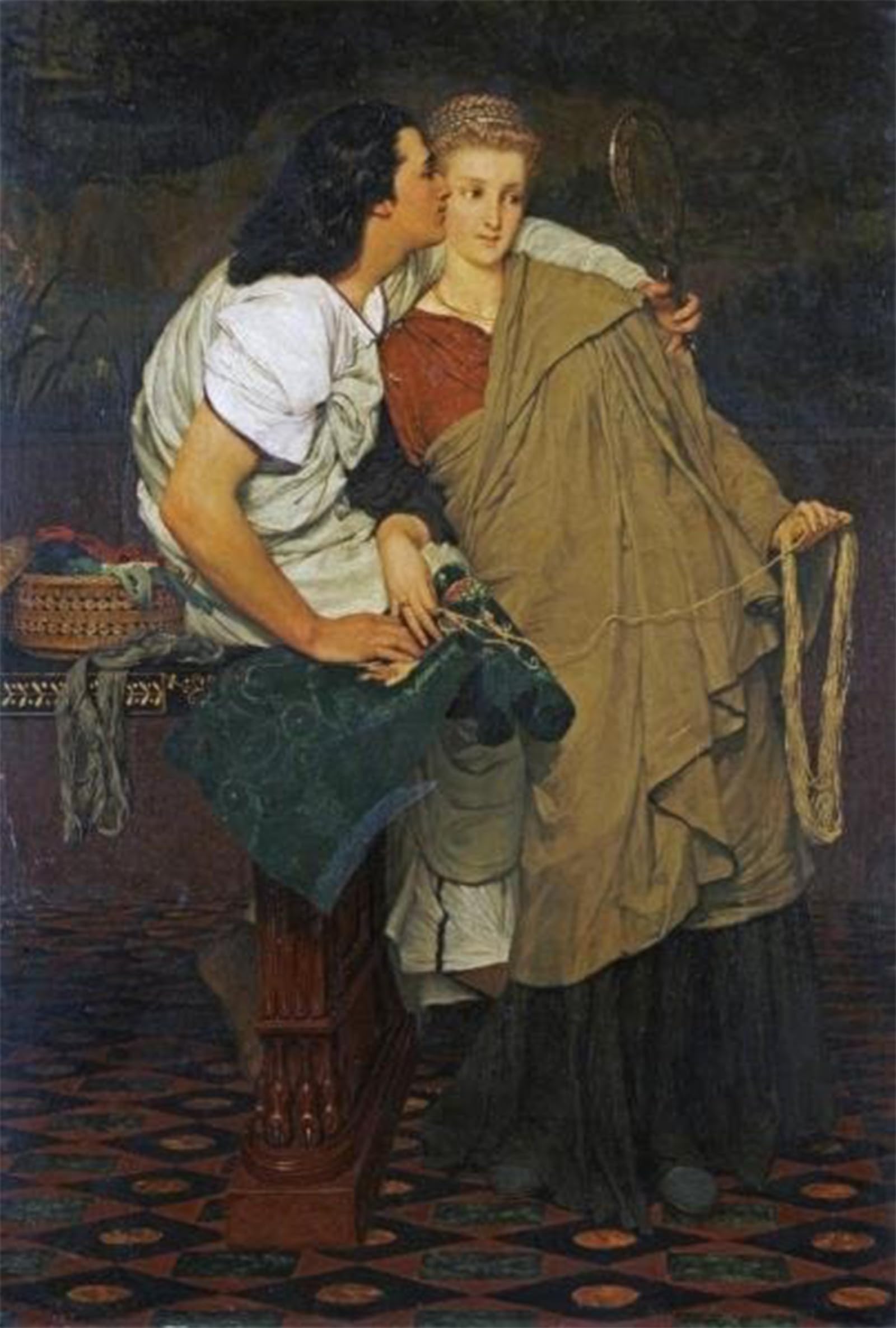 SERENDIPITP Abstract Painting Mural Print Picture Wall Decor Painting the Honeymoon by Lawrence Alma-tadema Vintage Wall Artwork for Home Decor 60x90cm