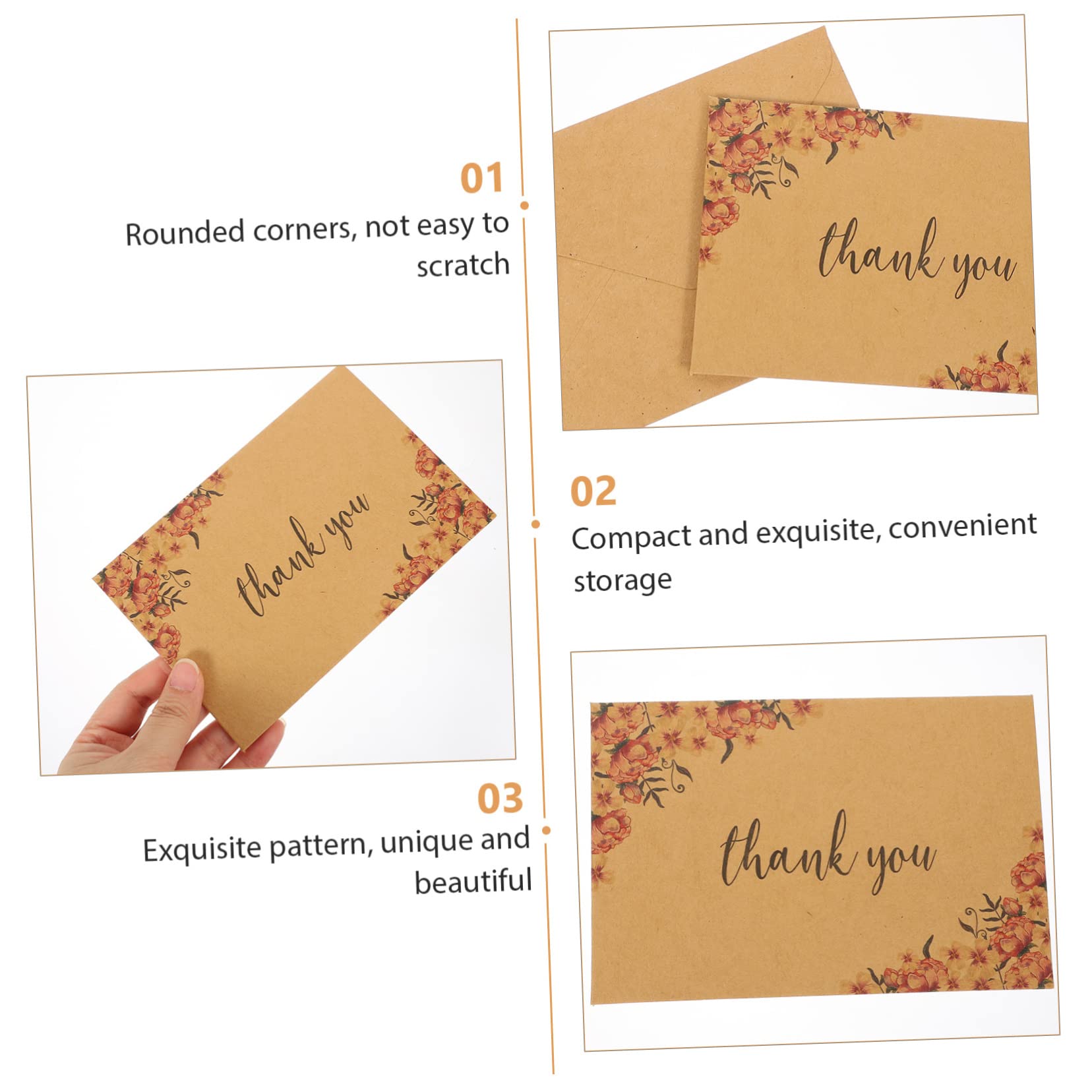 Lurrose 40stücke Kraftpapier Dankeskarten Vintage Dankeskarten Mit Blumenmotiven Für Grüße Und Dankeschöns Für Kollegen Und Besondere Anlässe