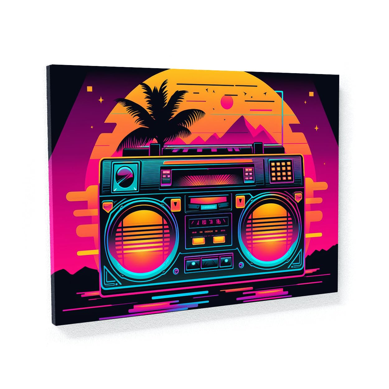 Amazon.com: Sense Canvas Synthwave Retro Boombox 53 Canvas