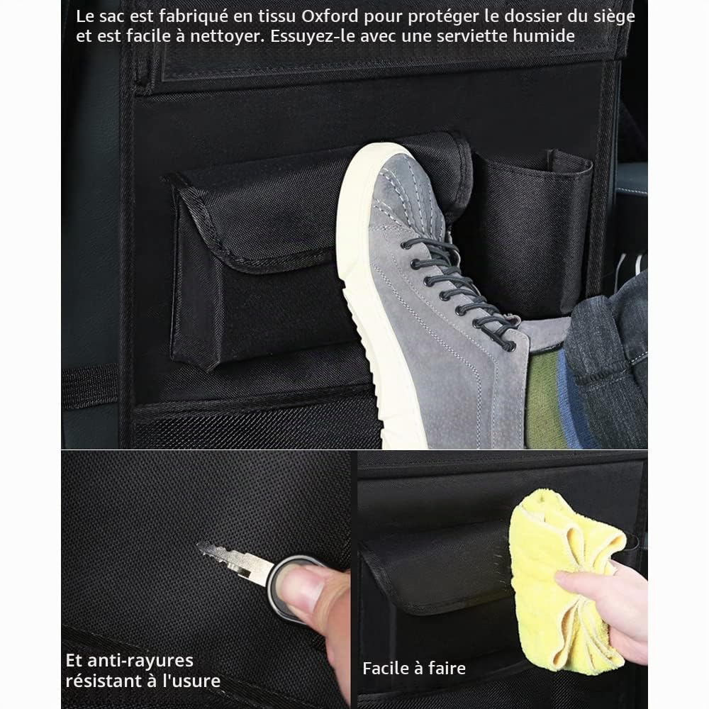 Organiseur de siège de voiture, organiseur de siège arrière | rangement de siège de voiture pour enfants avec support de table à manger pliable et plusieurs poches, pour voyage, parents