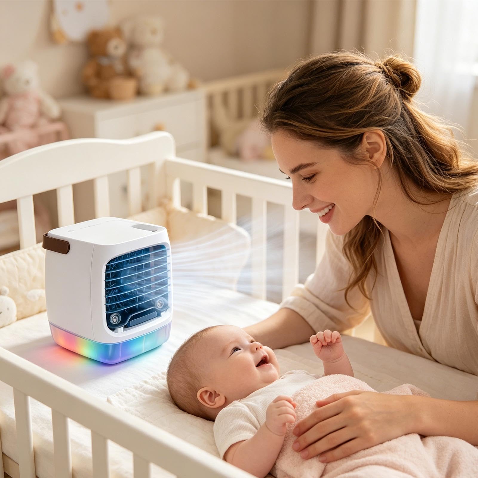 Generico Ventilatore Raffrescante per Camera da Dispositivo Portatile USB | Ventilatore da Scrivania Personale per Soggiorno Cucina Bagno Viaggio Camper Campeggio Officina Esterna