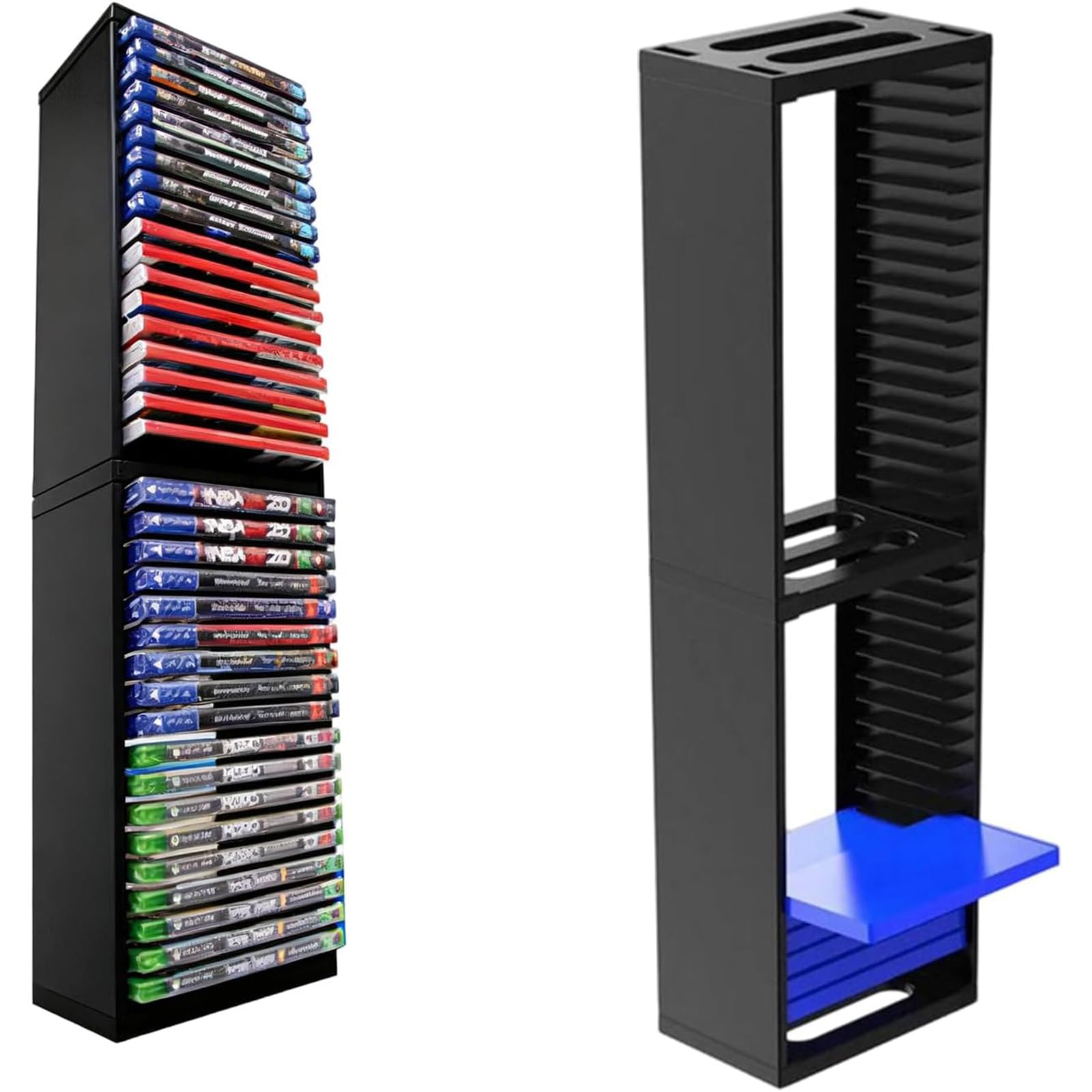 Supporto per Rack Torre di Archiviazione per Scatola di Dischi di Giochi 36 Pezzi di Dischi di Gioco,Supporto Verticale per PS5/PS4/Slim/Pro,Nero