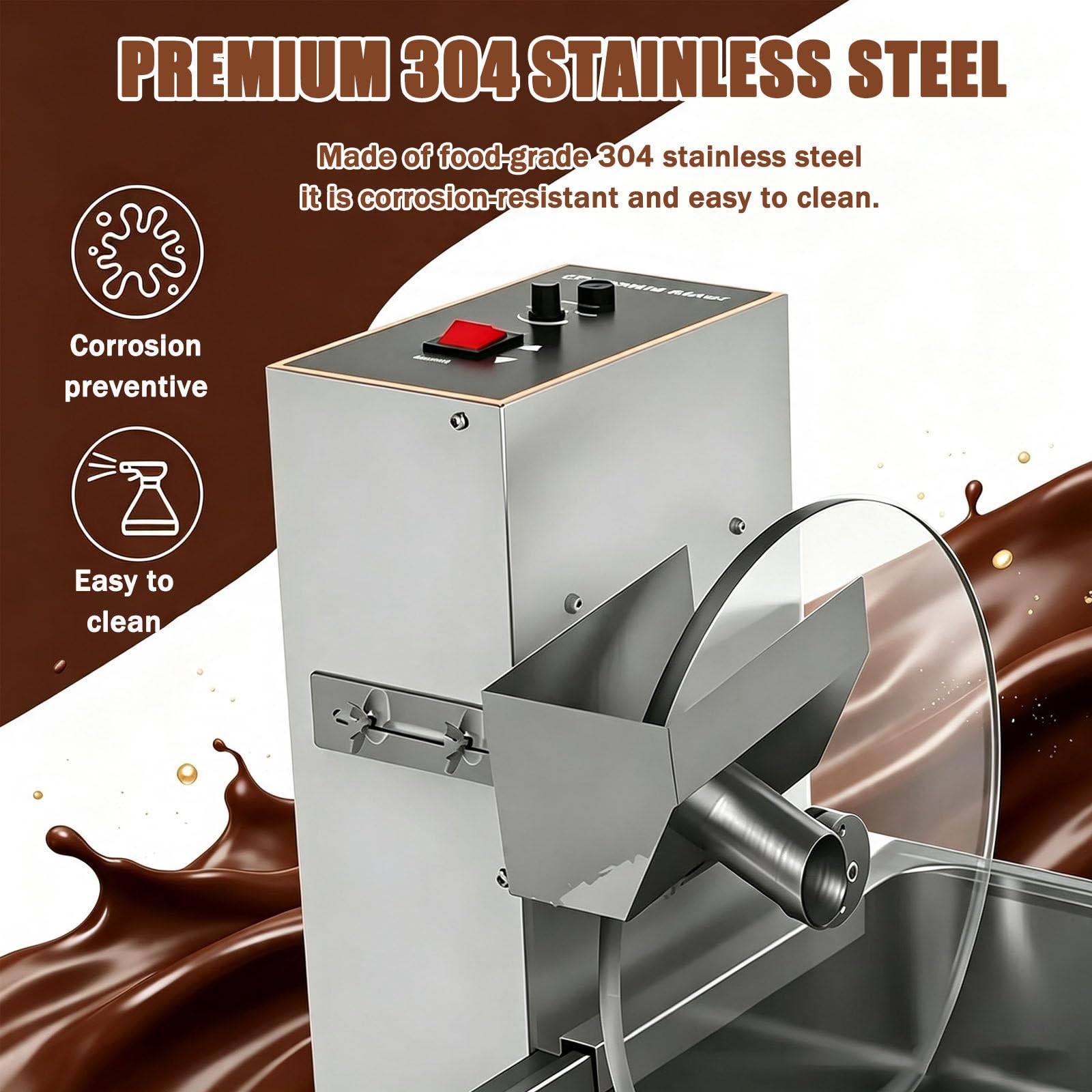 Schokoladenschmelzmaschine – Gerät zum Schmelzen, Rühren, Gießen und Überziehen; gewerblicher Schokoladenwärmer (auch für Fondue/Brunnen geeignet) 12kg