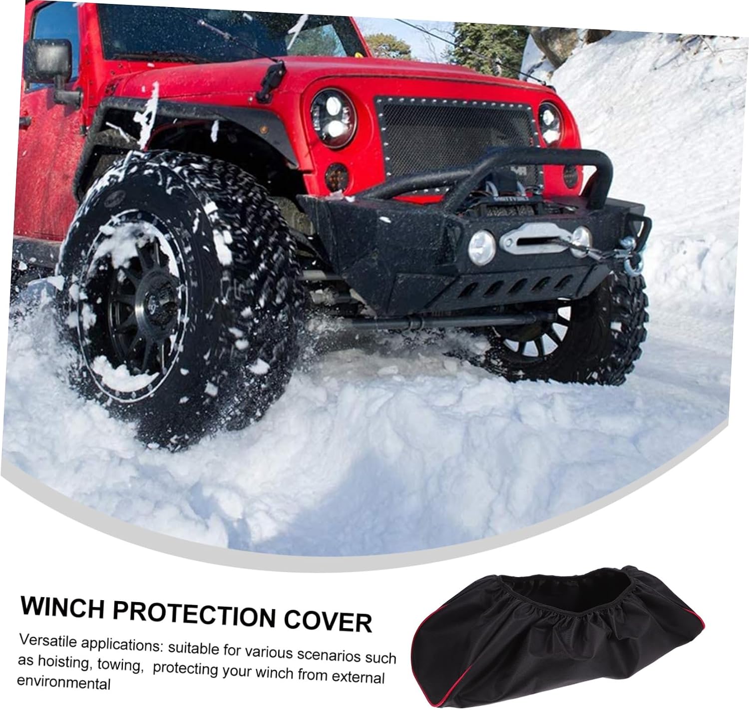 Winch Cover Black Tarp Heavy Duty Oxford Fabric Winch Guard for Utv Car