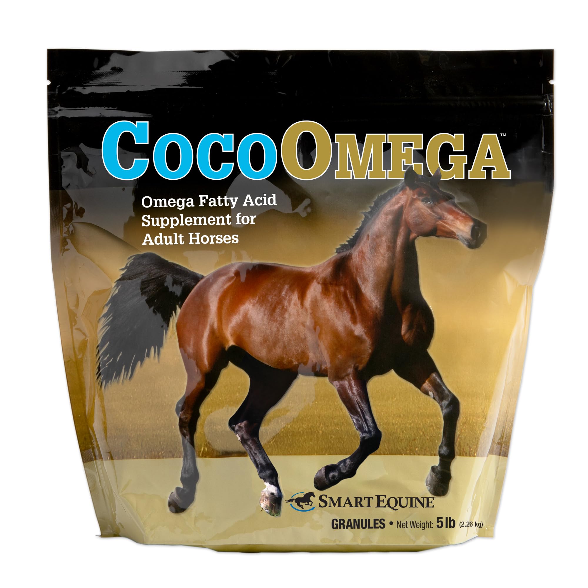 SmartEquine CocoOmega Granular | Horse Supplements for Skin, Hoof, & Coat Health | Omega-3 Fatty Acids | 5 LB