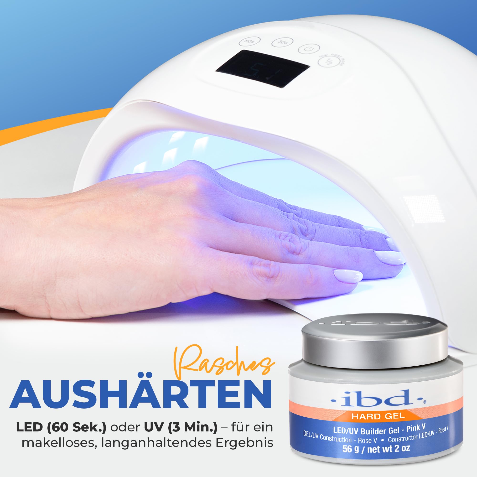 IBD Hard Gel – LED/UV Builder Gel Pink V, 1er Pack (1 x 56 g) – MADE IN USA – Nagelaufbau zu Hause – ohne Termine und laute Nagelstudios