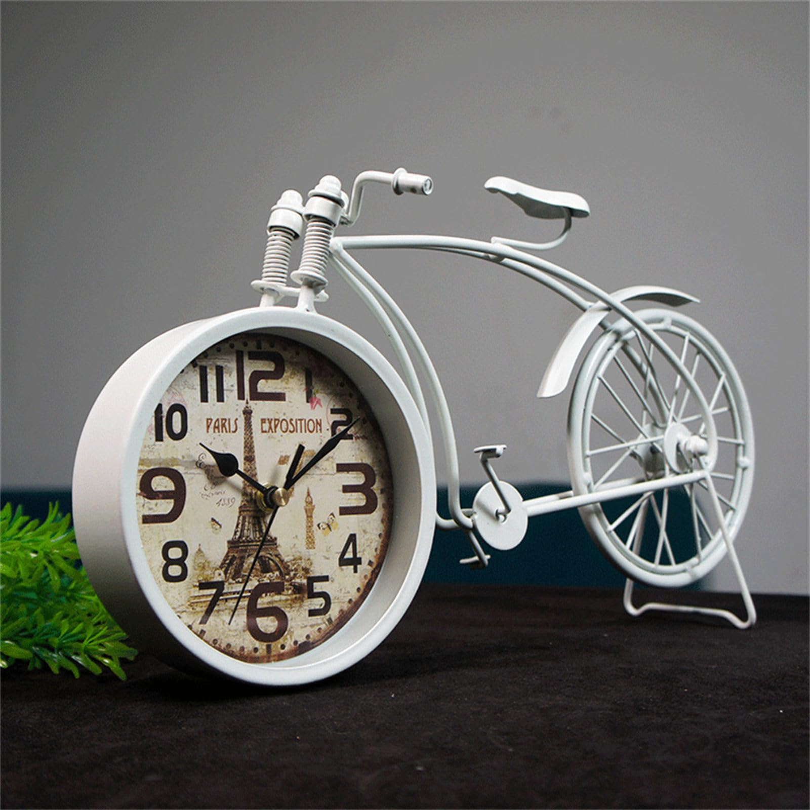Orologio Da Tavolo A Forma Di Bicicletta Vintage – Sveglia Compatta Per Scrivania, Decorazione Originale Per Casa O Ufficio - 3