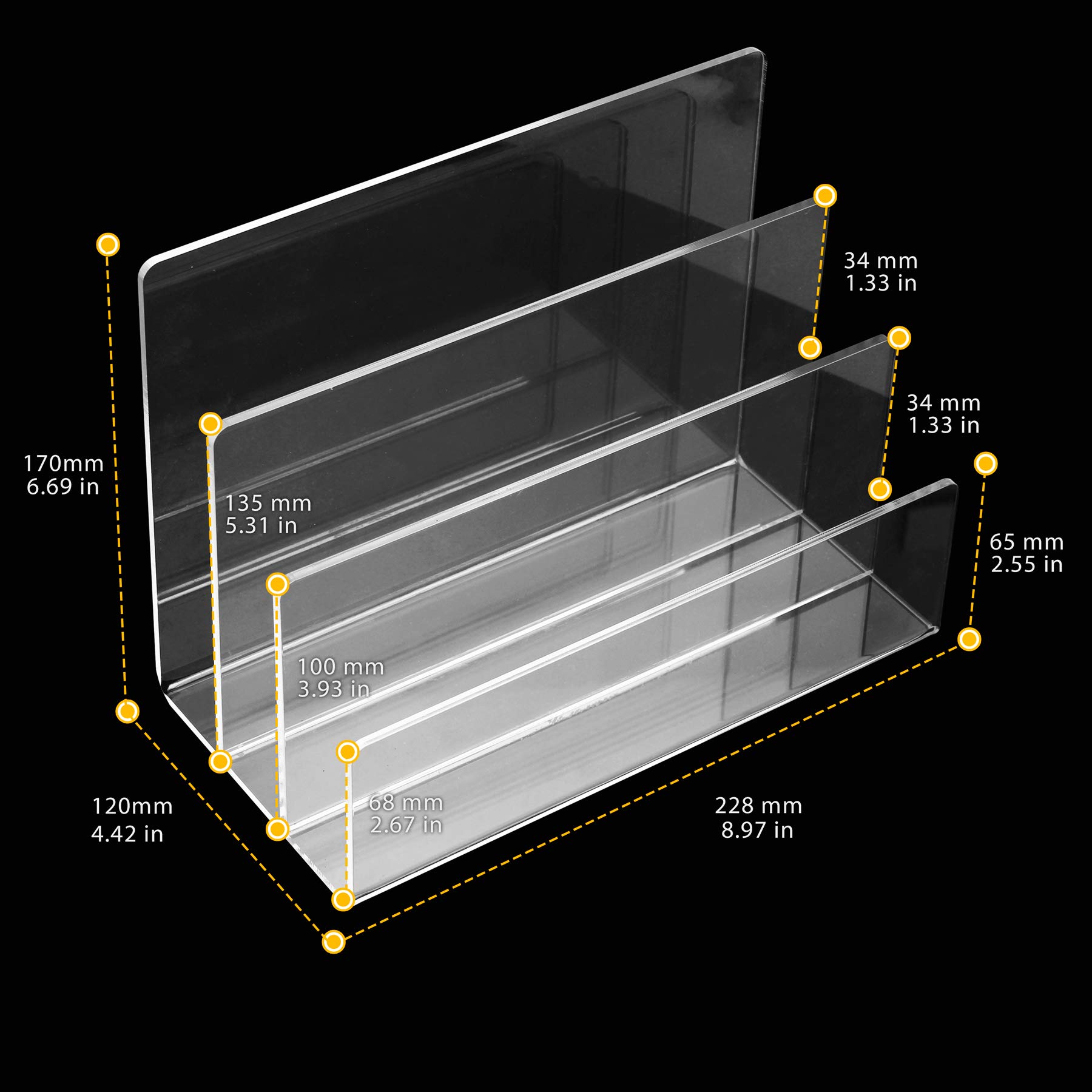 Buy YiePhiot Crystal Clear Acrylic Desktop File Sorter Thick Cast