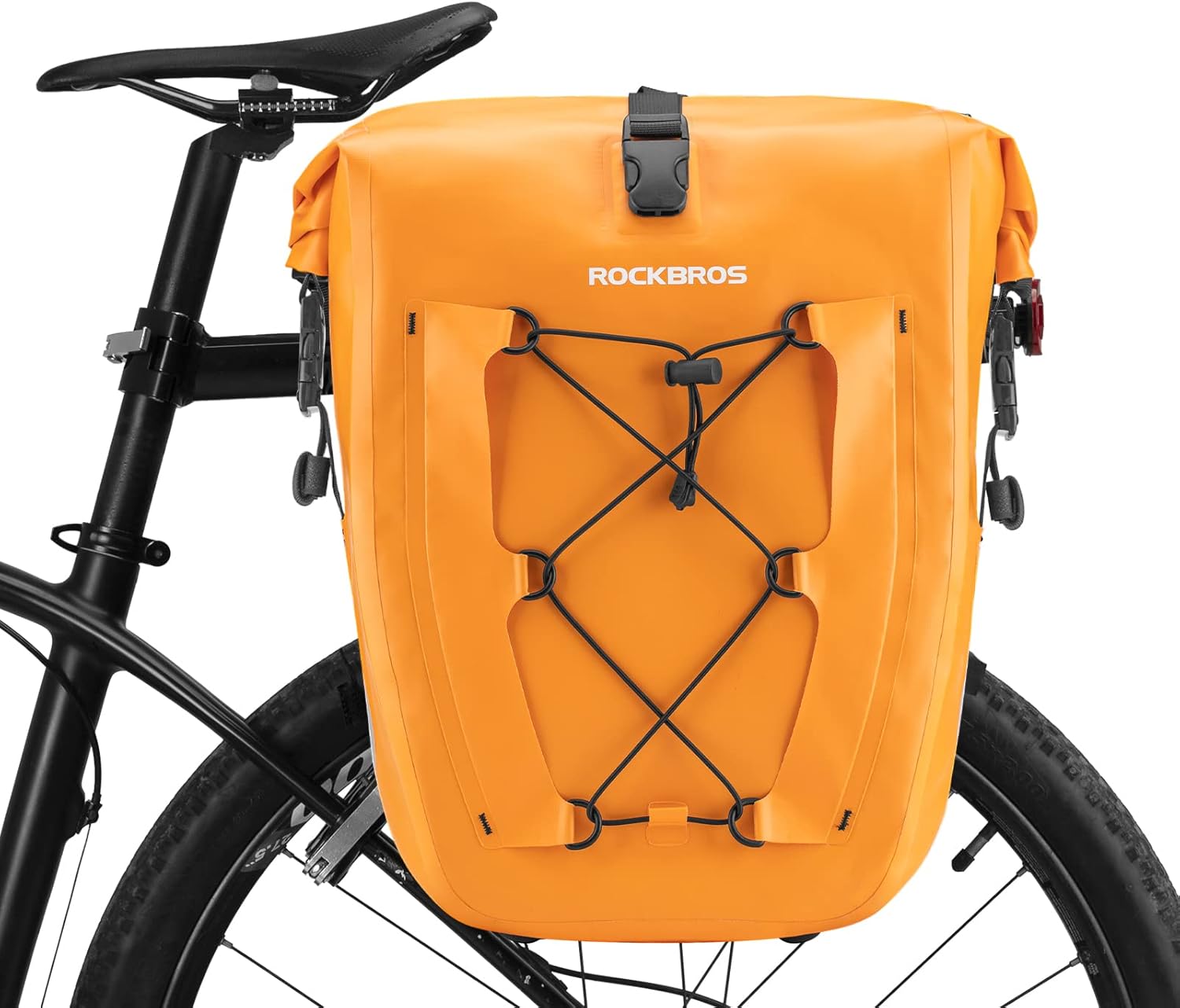 2 ROCKBROS Bike Panniers Waterproof Rear Rack Bag Max 30L Large Capacity for Cycling Traveling Commuting