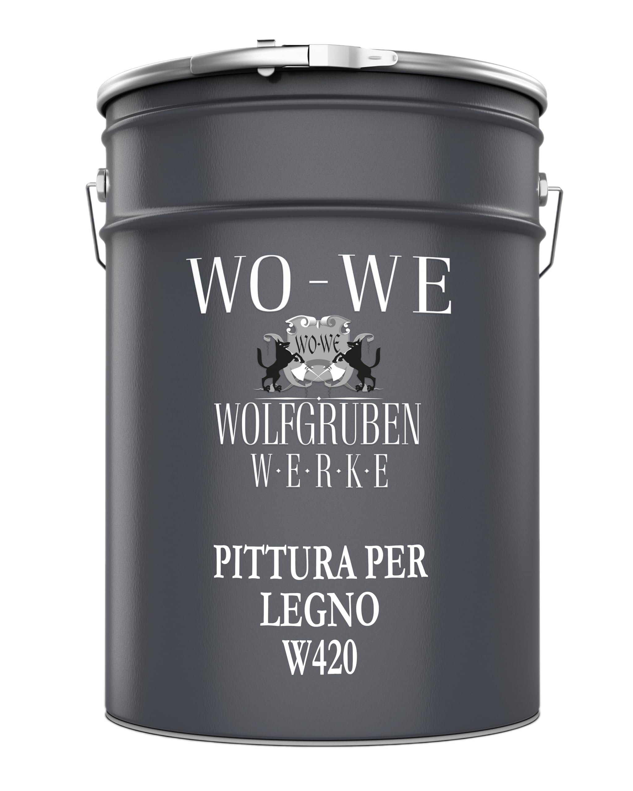 WO-WE Vernice ad acqua per legno pittura mobili smalto tinta colorata porte armadi W420 - Bianco puro simile RAL 9010 5L