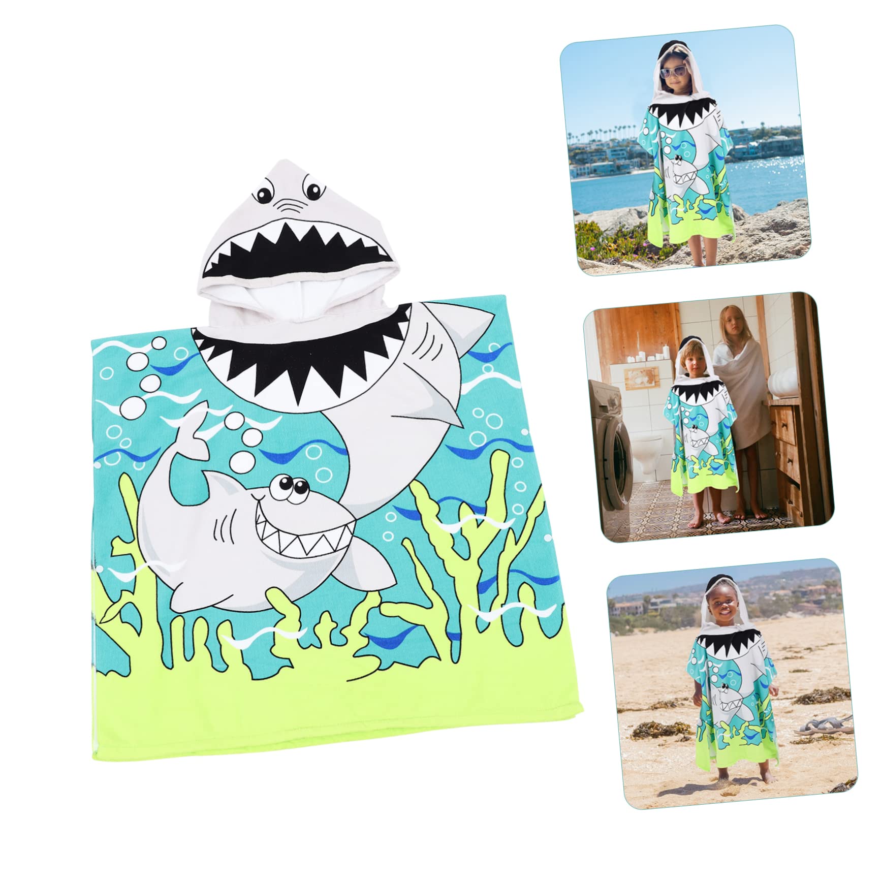 VICASKY 5stücke Kapuzenbadetuch Aus Mikrofaser Mit Cartoon-Muster Saugfähiger Badeponcho Für Junge Mädchen Für Strand Schwimmbad Und Zuhause Für Geburtstage Und Feste