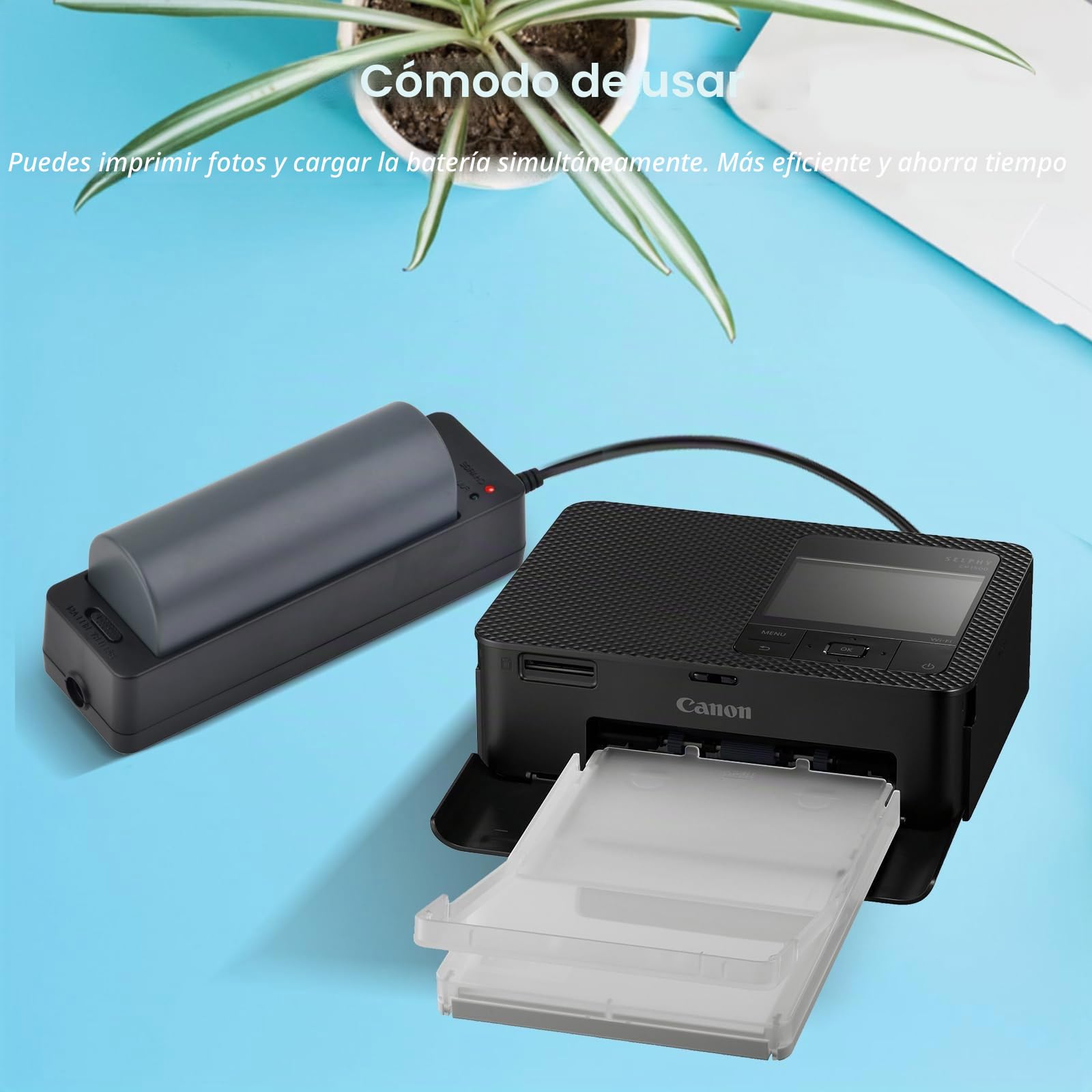Cargador de batería para impresora Canon Selphy NB-CP1L CP-100 CP-200 CP-300 CP400 CP510 CP600 CP1000 CP1500 - Adaptador de batería para impresora fotográfica