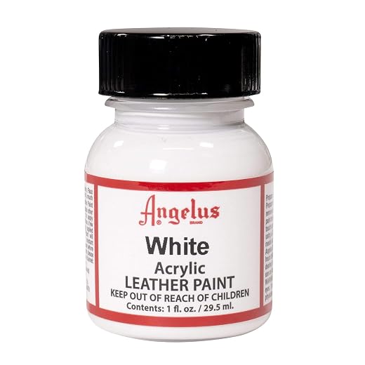 ANGELUS - Acryl Lederfarbe I für Glattleder I Acrylfarbe auf Wasserbasis I abriebfest I zum Übermalen I Lederpflege I Schuhe I Leder ausbessern I Handtasche I Leder Kratzer entfernen I Weiß - 29,5 ml