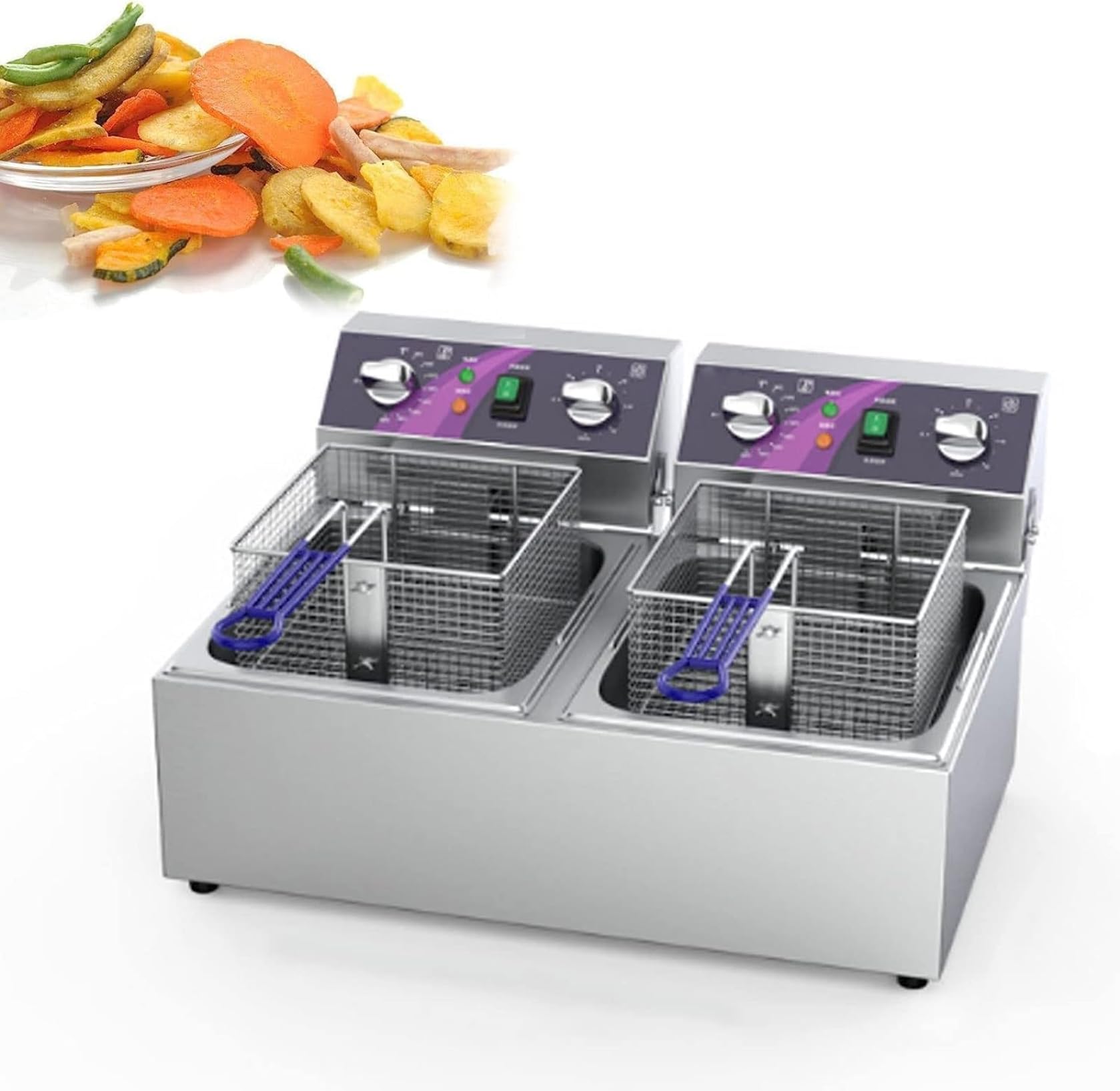 Friteuse électrique 10 litres avec panier pour repas en famille et restaurant