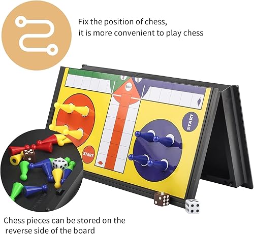 Miniatura 5 de Andux Juego de mesa portátil de ajedrez magnético plegable Ludo CXYXQ-03 2509
