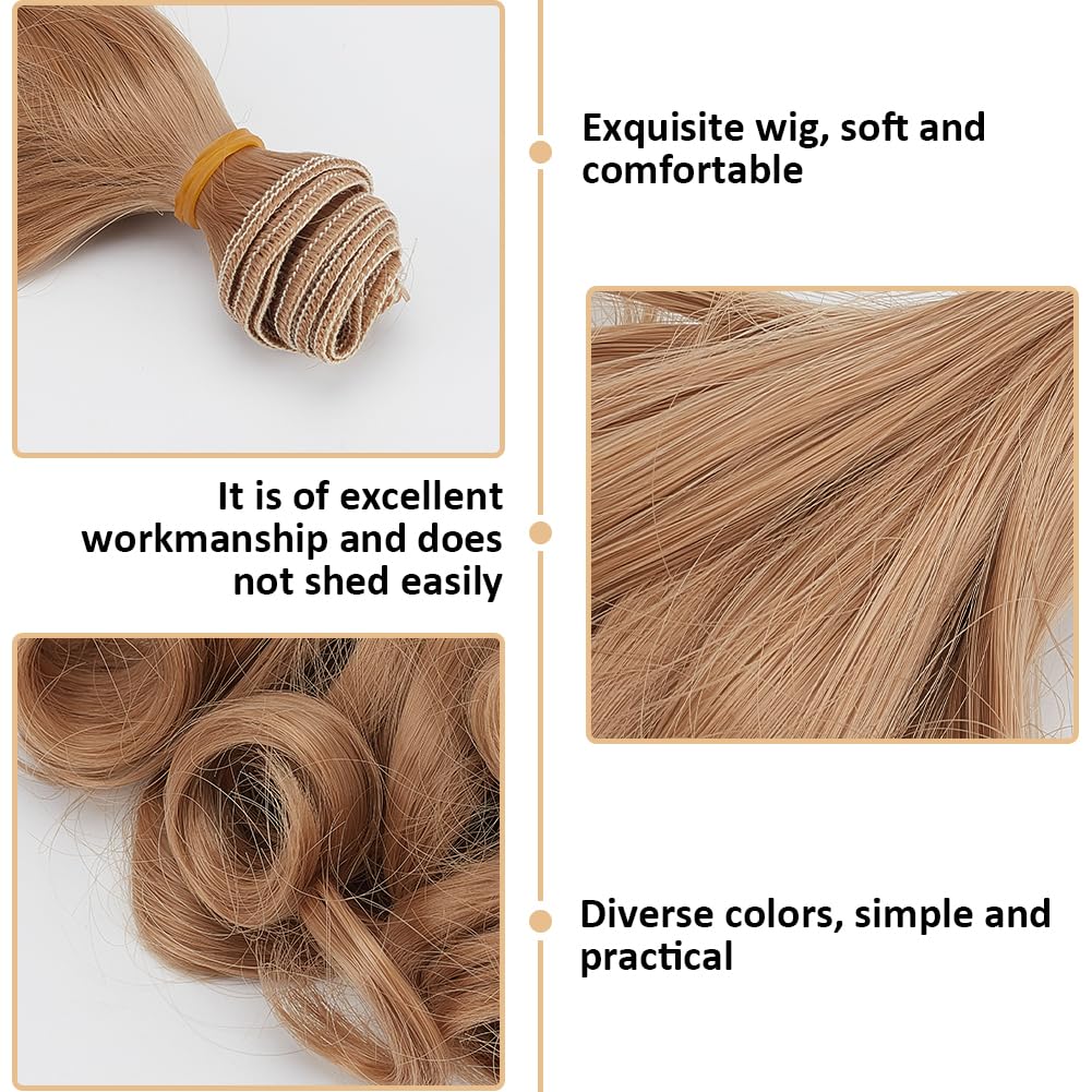 GORGECRAFT 6 pz 6 Colori Capelli Ricci Bambola Parrucche 15cm Alta Temperatura Fibra Sintetica Capelli Lunghi Extension Accessori di Ricambio per Bambole Making Kits Arti e Mestieri Forniture