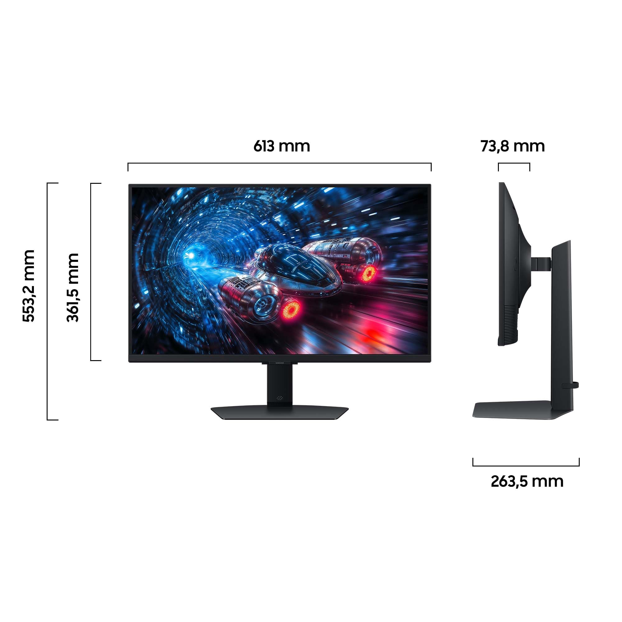 Samsung 27 Zoll Odyssey G70F Gaming Monitor, PC-Bildschirm mit IPS-Panel, 3.840 x 2.160 Pixel (UHD), 180 Hz (4K)/360 Hz (Full HD), 1 ms (G/G), AMD FreeSync Premium Pro, NVIDIA G-Sync, LS27FG702EUXEN - 5