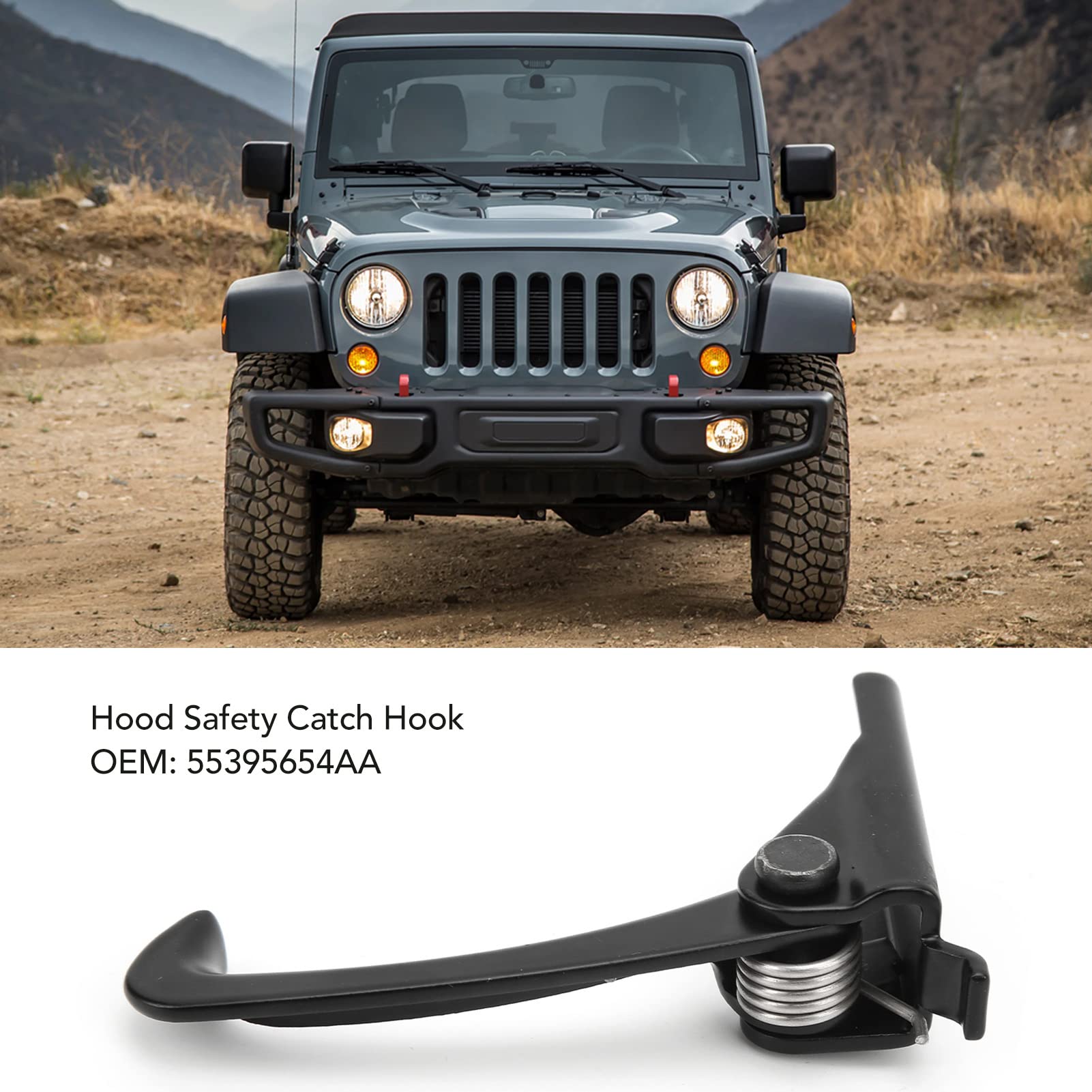 Engine Hood Safety Catch Hook, Engine Hood Safety Catch Hook 55395654AA Replacement for 3.6L 3.8L 2007?2018