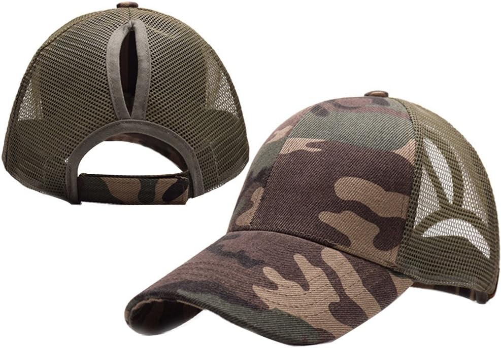Ponytail Baseball Hat Messy High Buns Mesh Trucker Ponycaps Plain Baseball Cap