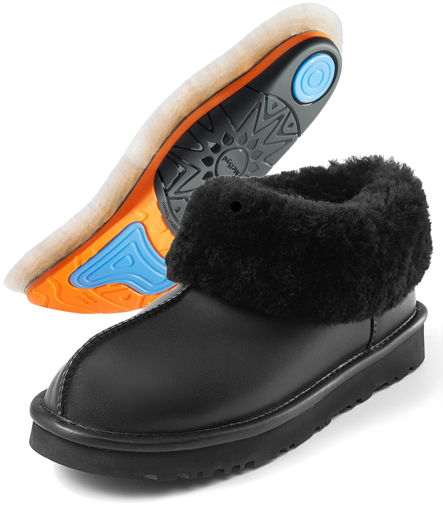 Mel Syd 100 Australian Sheepskin Slippers with Arch Support - Warm Ultra-Soft Slip-On Thermal Winter Moccasins for Women
