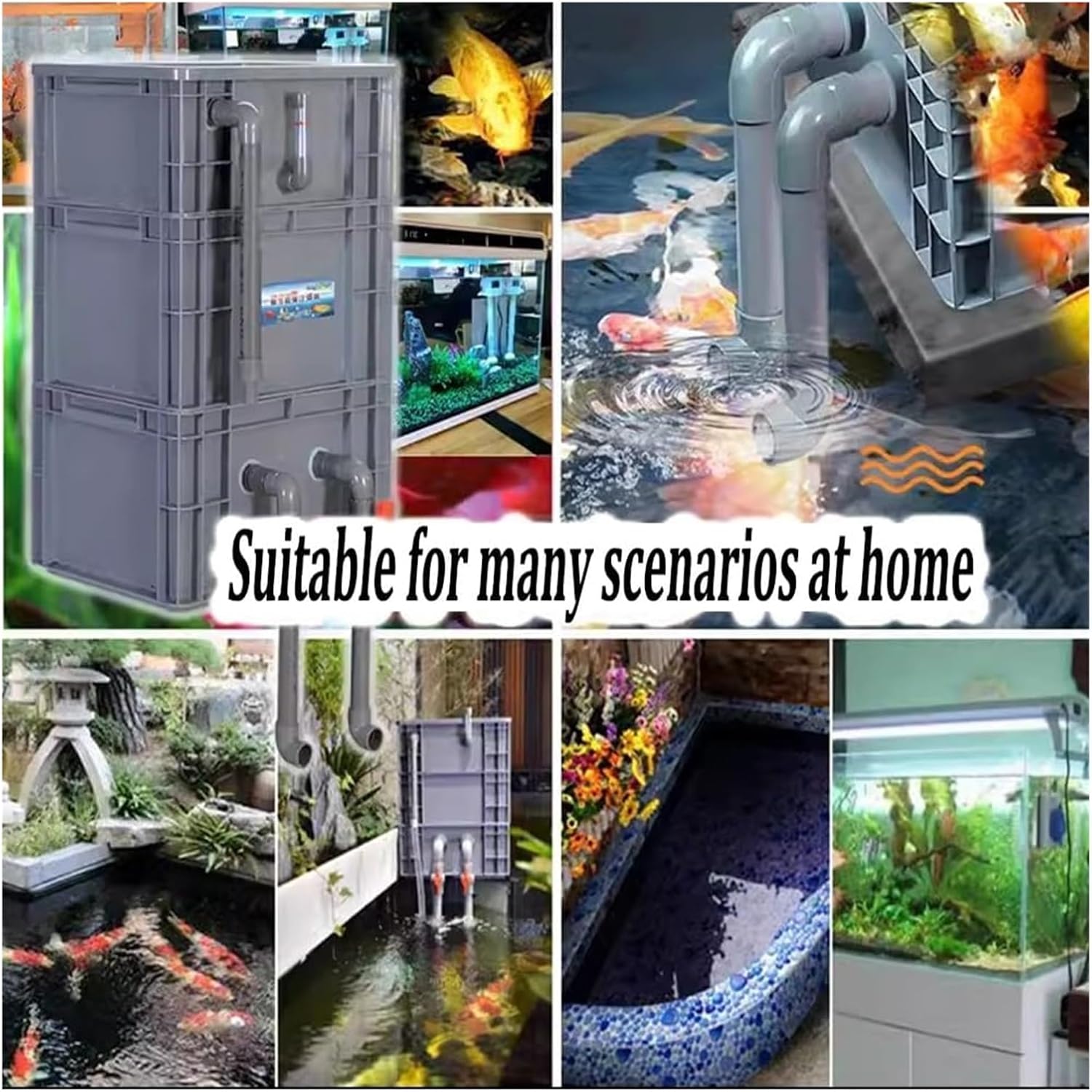 External Aquarium Filter Kit - Large Water Circulation Filter Box for Fish Tanks & Ponds, Easy Assembly, 40x30x54cm, No Pump or Media Included, Ideal for Freshwater & Saltwa