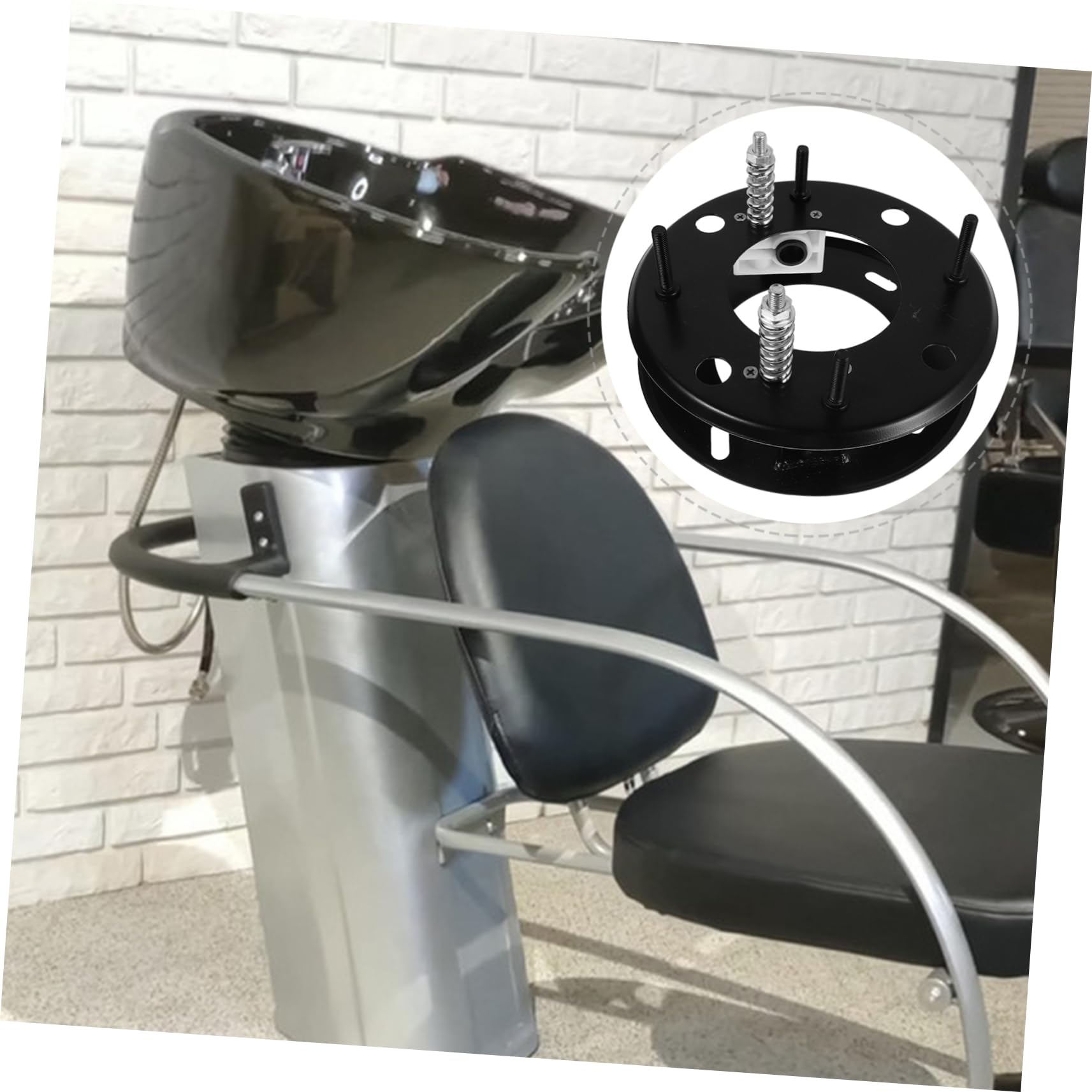 Accessoire pour Bac à Shampoing en Céramique Noir Mécanisme D'inclinaison Réglable, Caoutchouc et Plastique, Stable et Confortable pour Lit de Shampoing Couleur Aléatoire