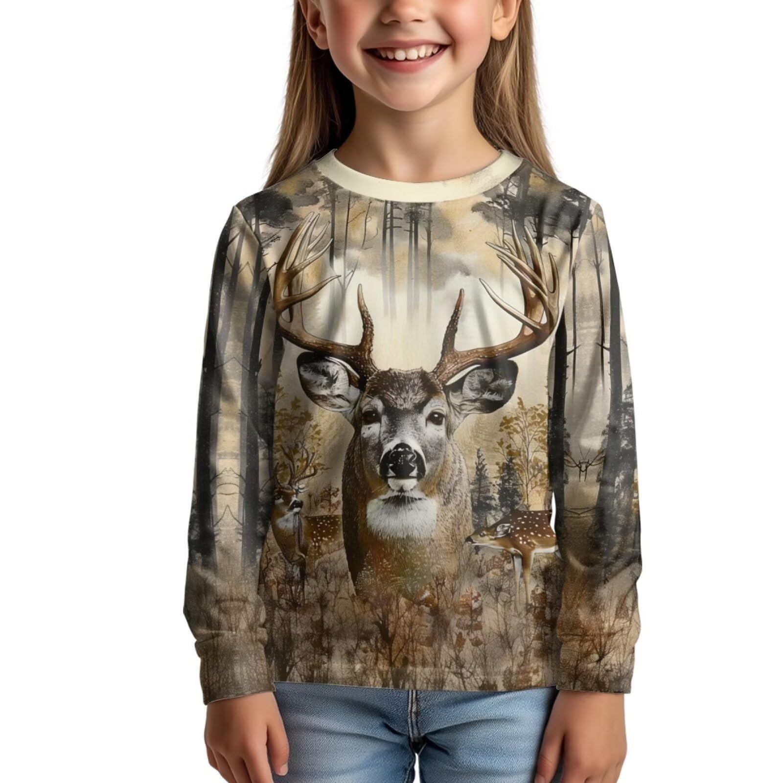 DISNIMO Kids Graphic Tee Shirts 3-16 Long Sleeve T Shirts for Teen Girls Boys Active T-Shirts