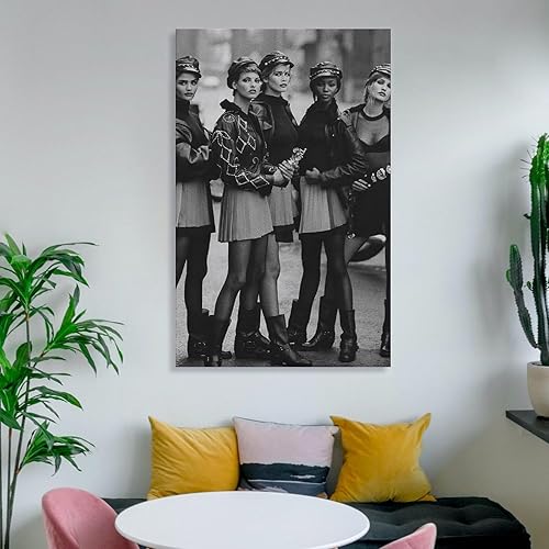 Miniatura 5 de Póster retro de 5 supermodelos de los años 90, póster artístico para pared, póster estético y decorativo para dormitorio, sala de estar, baño,