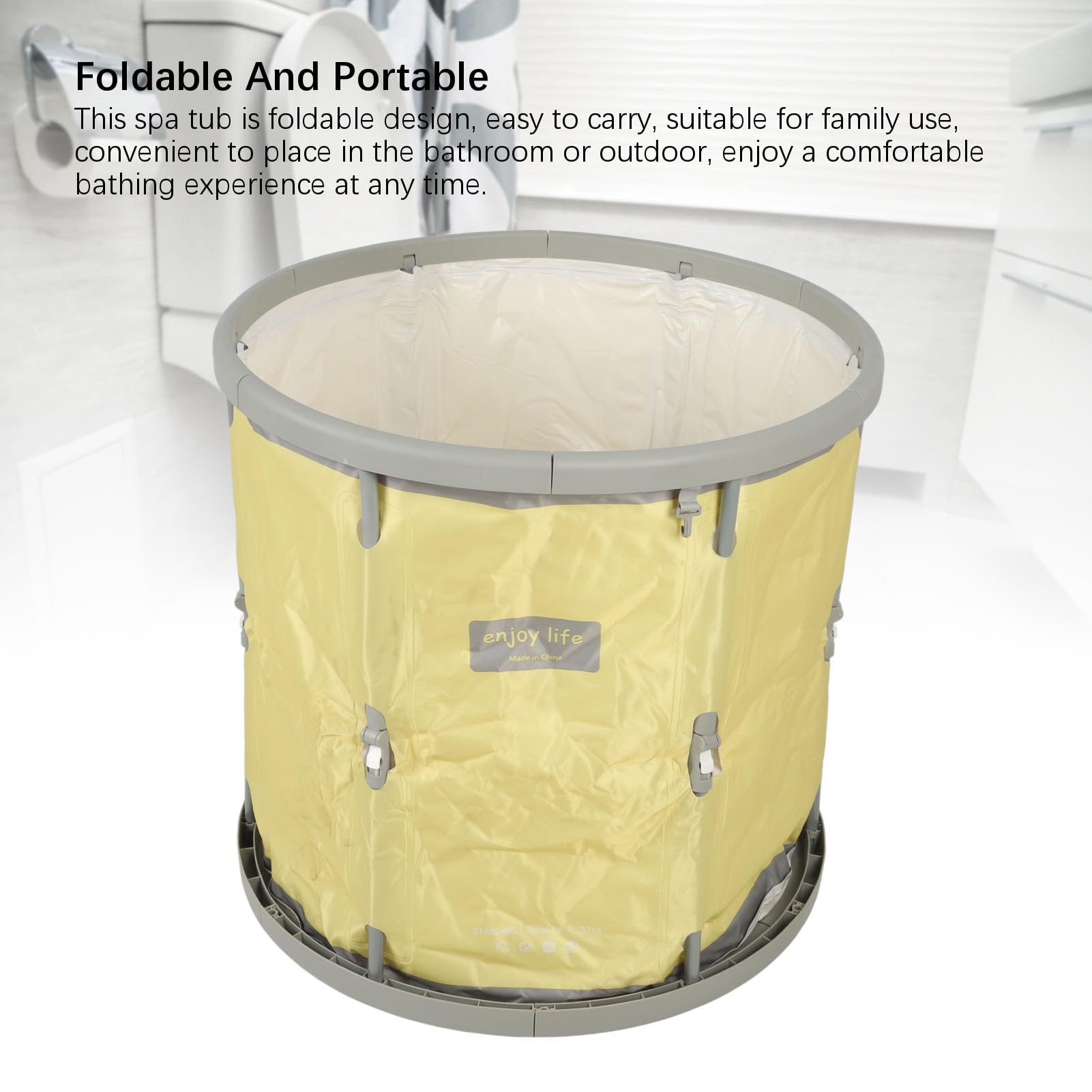Vasca Da Bagno Pieghevole, Vasca Idromassaggio Portatile Per Bambini E Adulti, Bagno Caldo Ammollo Da Pieghevole Multifunzionale In PVC Per Il Rilassamento (YELLOW)