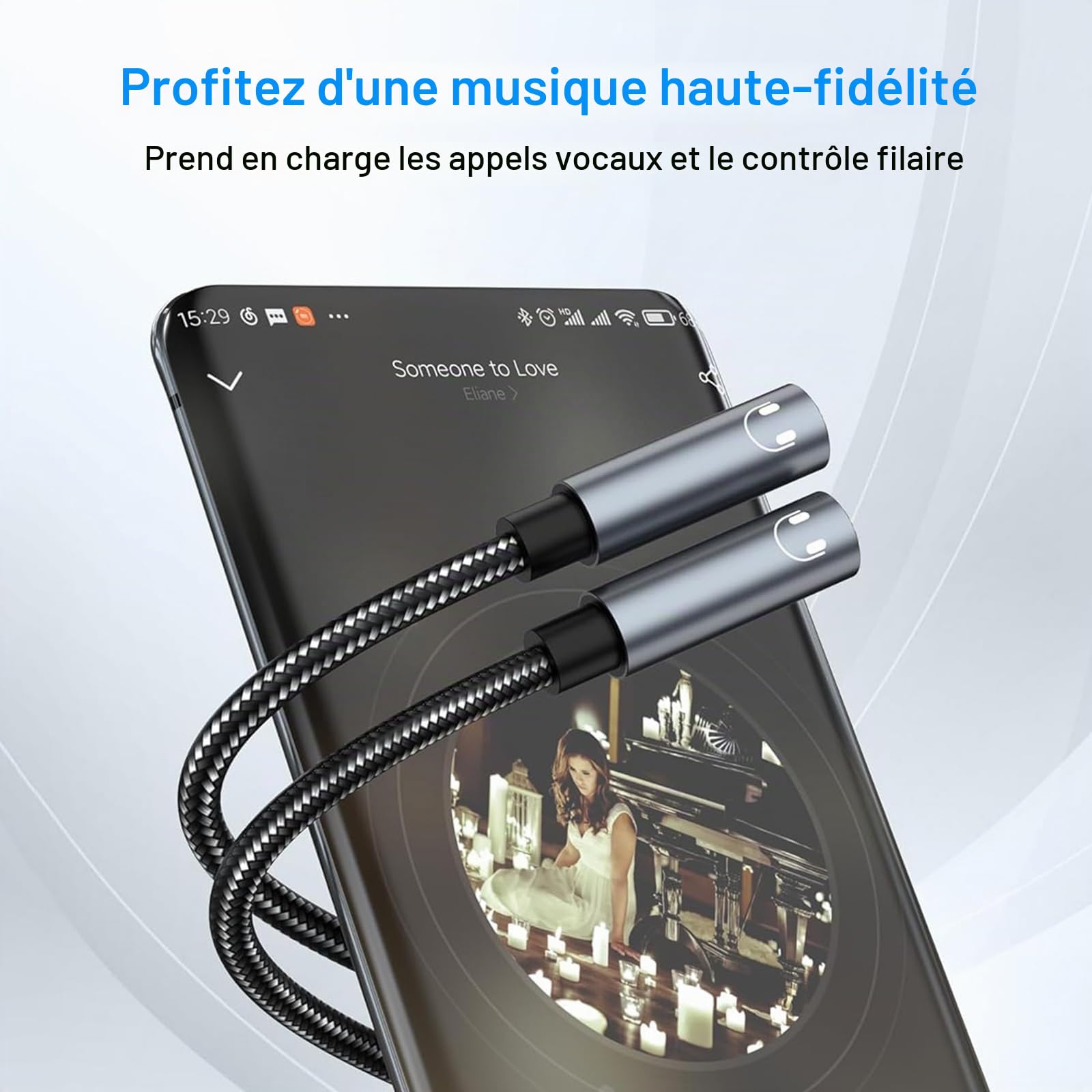 Avigers 3.5mm Splitter Audio Double Headphone Jack Mâle vers 2 Femelle Adaptateur Casque Stéréo Y Splitter