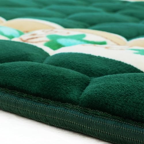 Miniatura 4 de Alfombra de oración musulmana islámica, muy gruesa, para hombres y mujeres, con cuentas de oración islámica, suave y lujosa (verde)