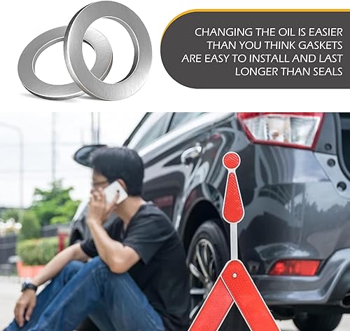 Miniatura 5 de Ferianl Arandela de Tapón de Drenaje de Aceite de 20 Piezas, Junta Arandela de Tapón de Drenaje de Aceite de Motor de Aluminio de 14mm (0.55 in),