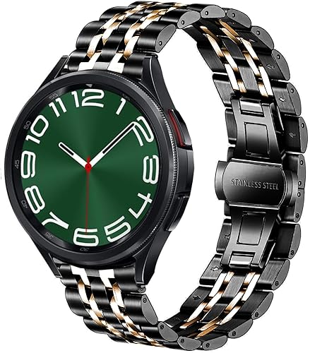 Miniatura 1 de Correas compatibles con Galaxy Watch 66 Classic  55 ProGalaxy Watch 44 ClassicGalaxy 3 1.614 in, correa de repuesto de metal de acero inoxidable
