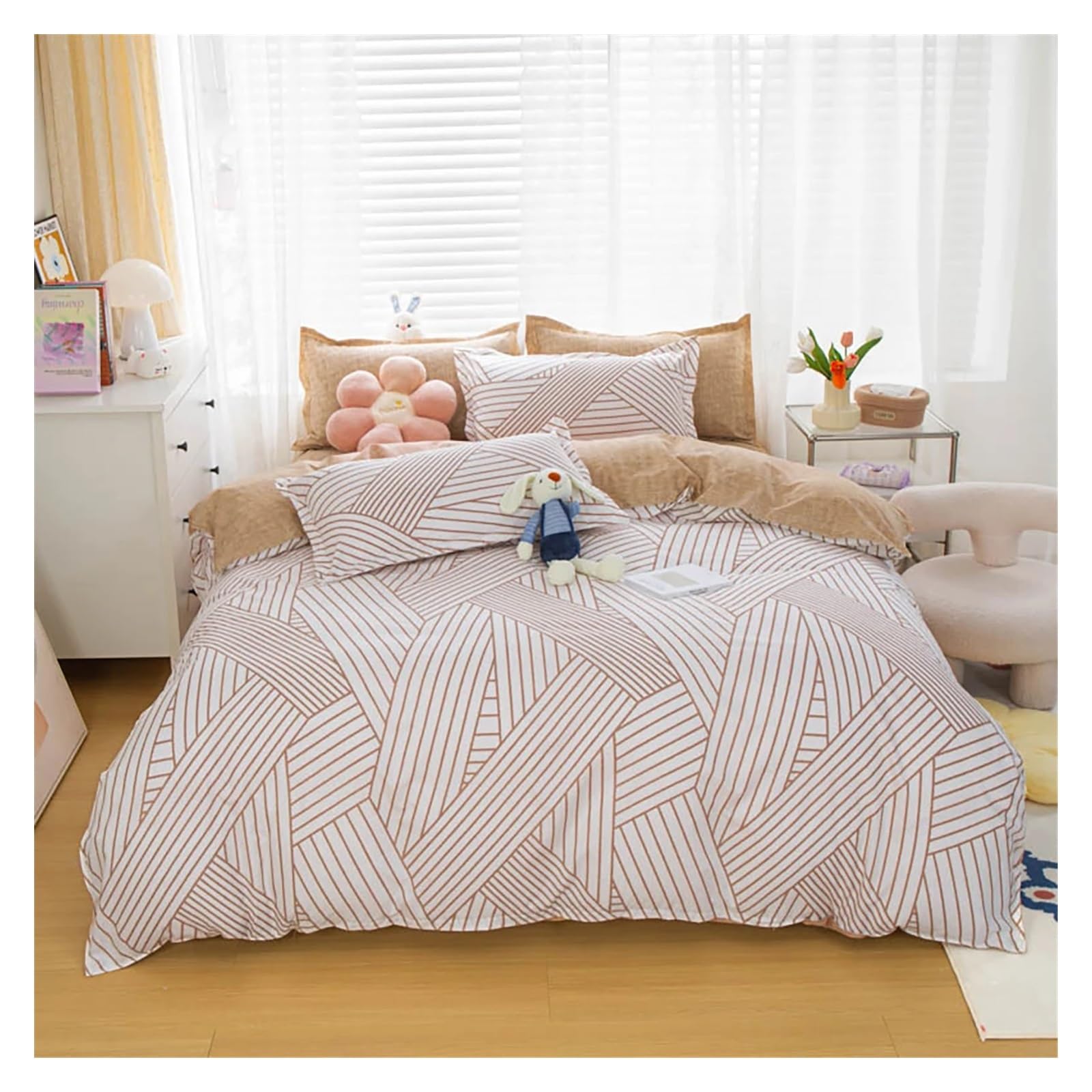 Parure de lit double housse de couette en lin pour des nuits douillettes