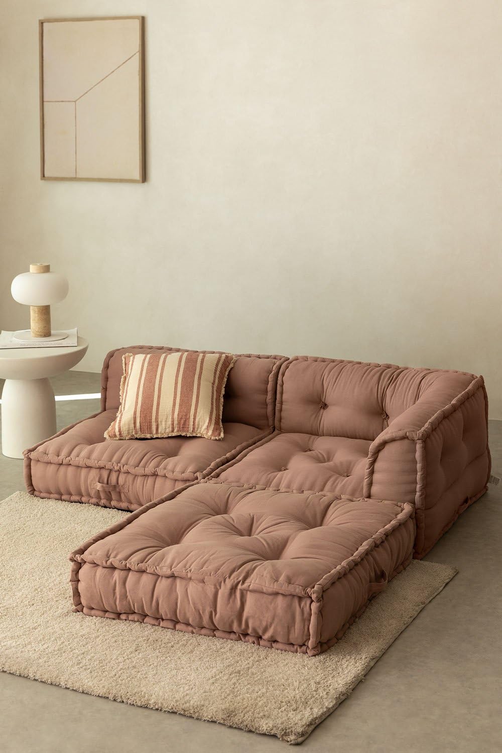 Urban Den Modular Floor Sofa Set with Corner, Normal & Lounger