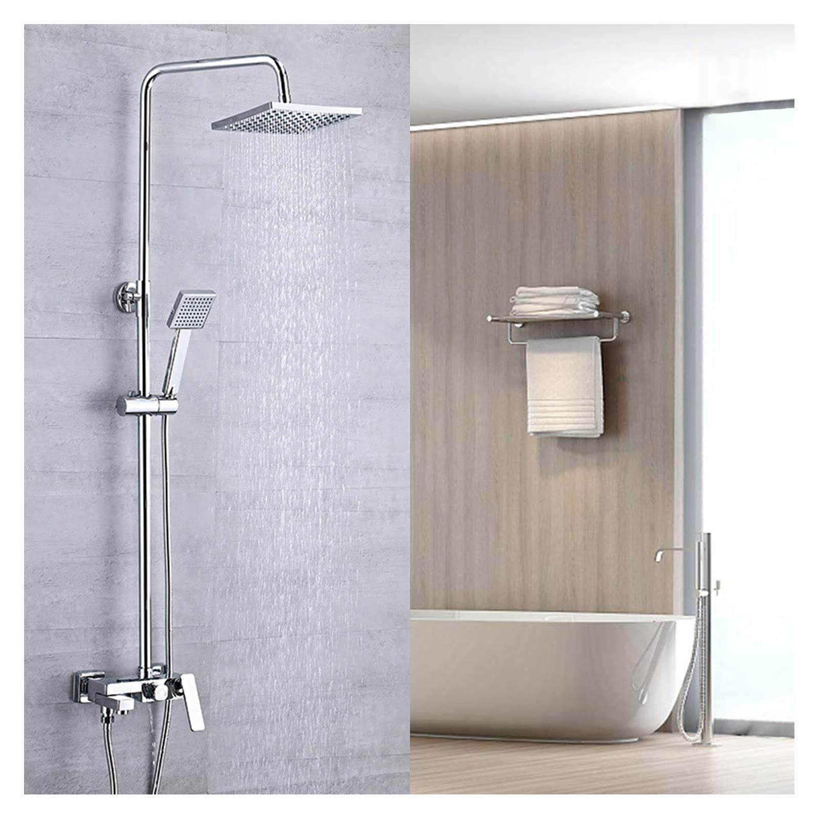 Système de douche effet pluie en chrome luxe pour une salle de bain moderne