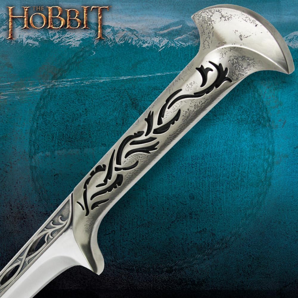 United Cutlery The Hobbit Elven King Thranduil Sword Replica | Stainless Steel Blade | Officially Licensed | Wood Wall Mount Display | Certificate of Authenticity | 41 7/8" Overall Length