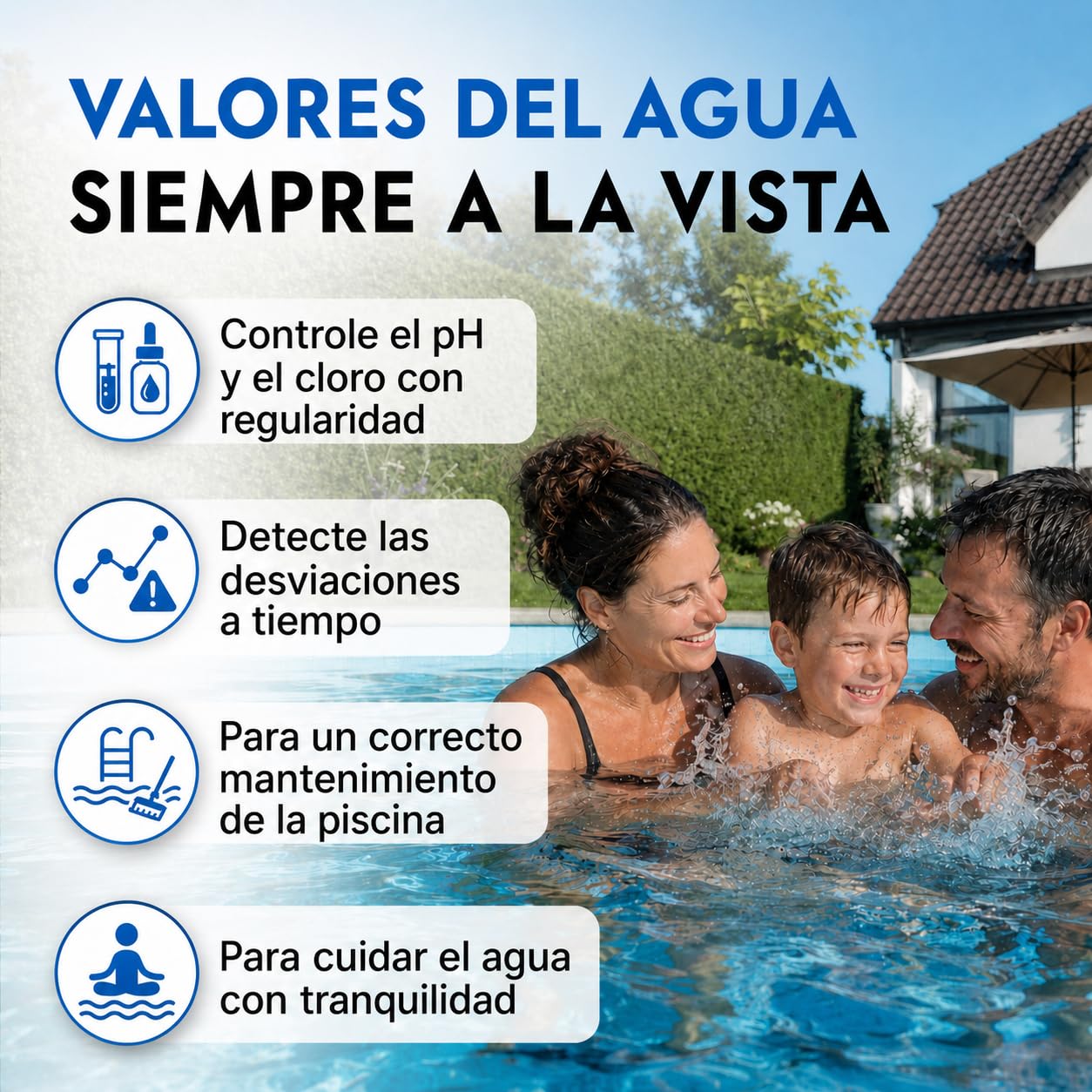 Recambio 200 pastillas reactivas para tester de piscina | 100x DPD1 + 100x Phenol Red | mide cloro libre, bromo y pH | pastillas Rapid para piscina, spa y jacuzzi | para tester manual