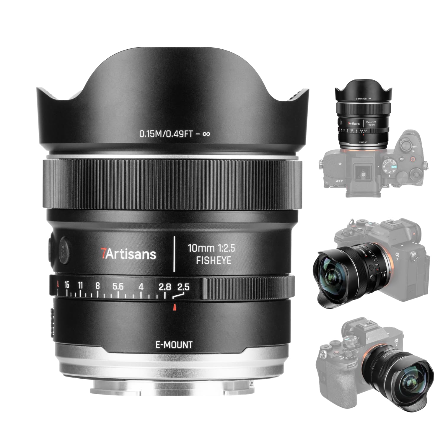 7artisans AF 10 mm F2.5 MAX pełny format Fisheye E-Mount Objekti