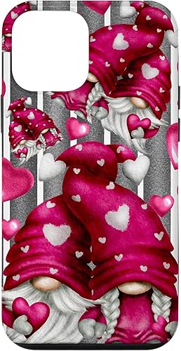 Funda de gnomo de San ValentĂn con diseño de corazĂłn rosa para iPhone 12 mini Funda de gnomo de San ValentĂn con diseño de corazĂłn rosa para iPhone 12 mini