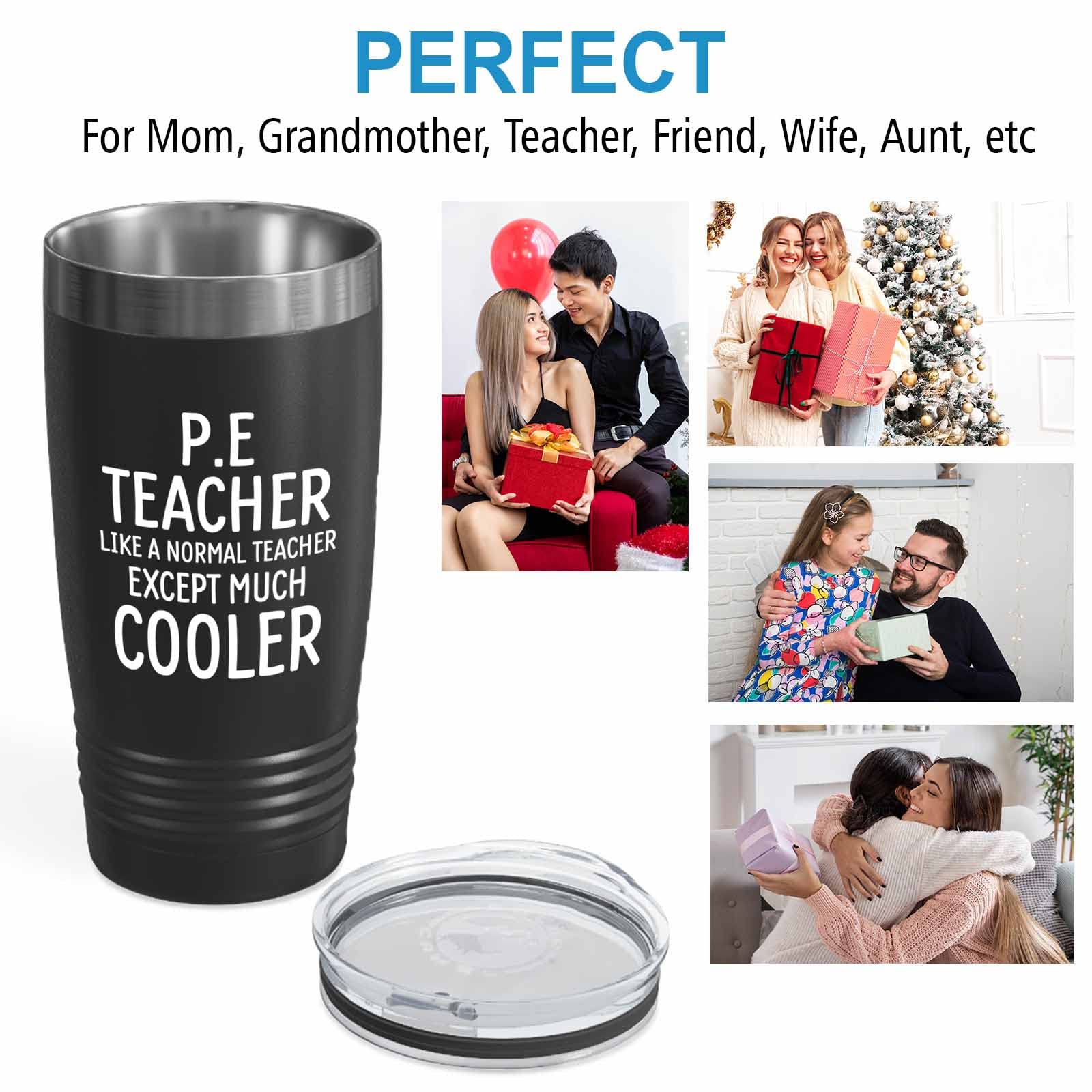 Teacher Black Edition Viking Tumbler 20oz - p.e teacher like a normal teacher - Funny Physical Education Coach Gym Teacher Appreciation Student Class of 2022 Back to School