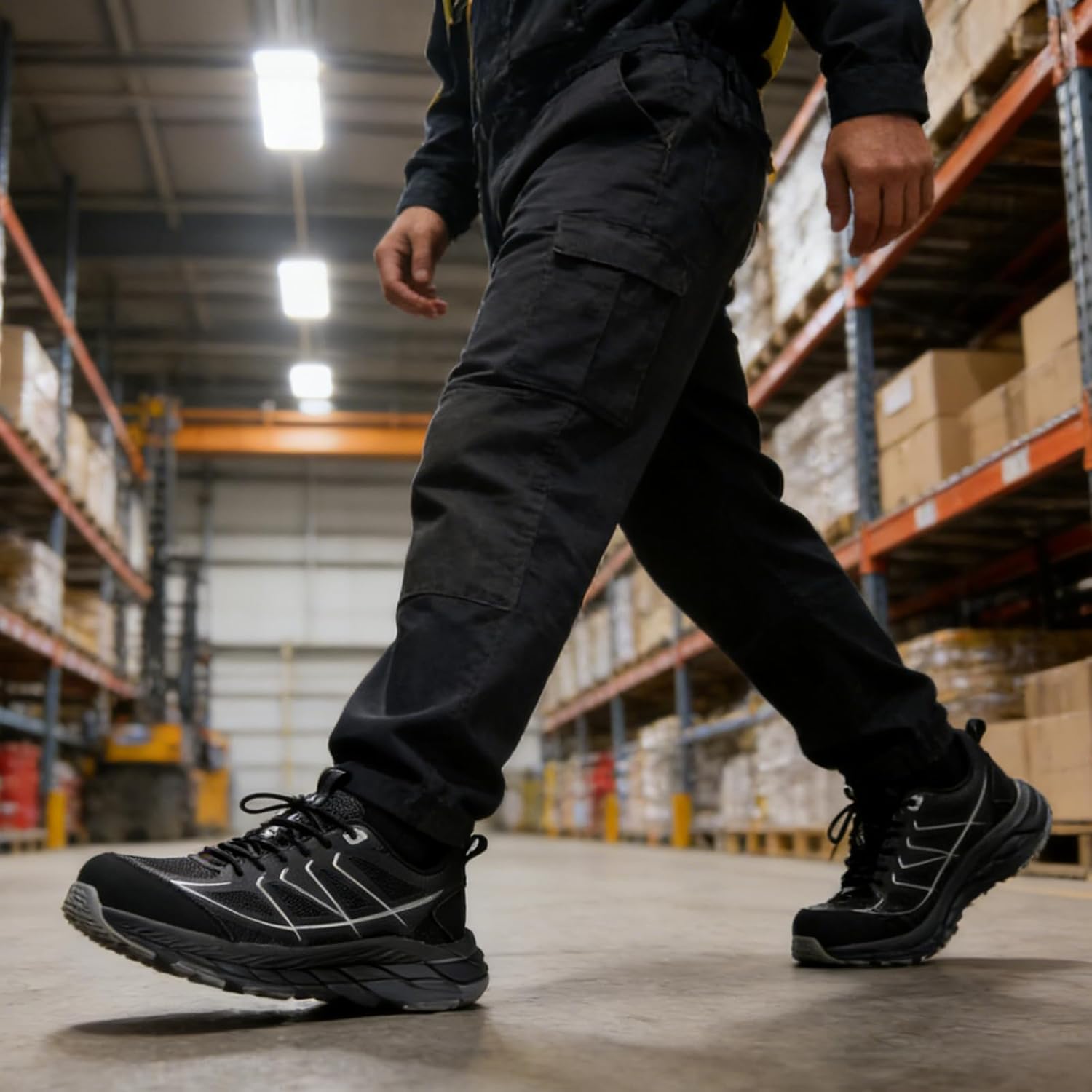 Steel Toe Shoes for Men, Lightweight Work Safety Sneakers, Breathable Upper, Puncture Resistant Protection, Industrial Comfort Footwear