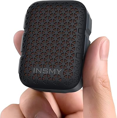 INSMY Wearable Bluetooth Speakers,IP67 Waterproof,Clip-On Portable Small Personal Speaker/Clean Sound/Stereo Pair/Wireless/ENC Built-in Mic/Lightweight for Golf Work Pool Gift (Non-Magnetic) (Black)