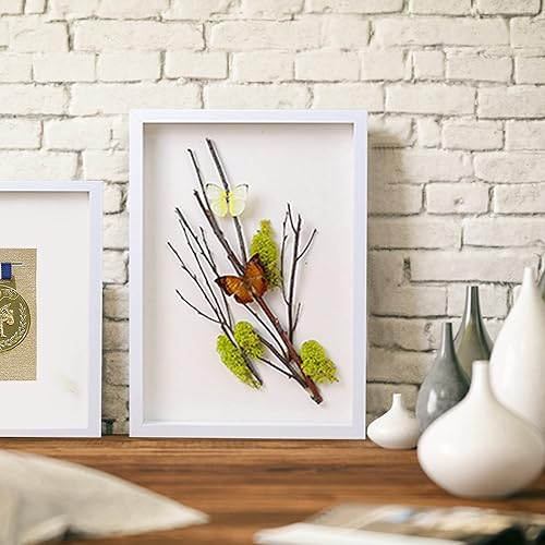 Miniatura 3 de TouYinger Marco de caja de sombra de 11 x 14 pulgadas con calcomanías de letras, marco de fotos 3D, vitrina para recuerdos, artículos de bebé,